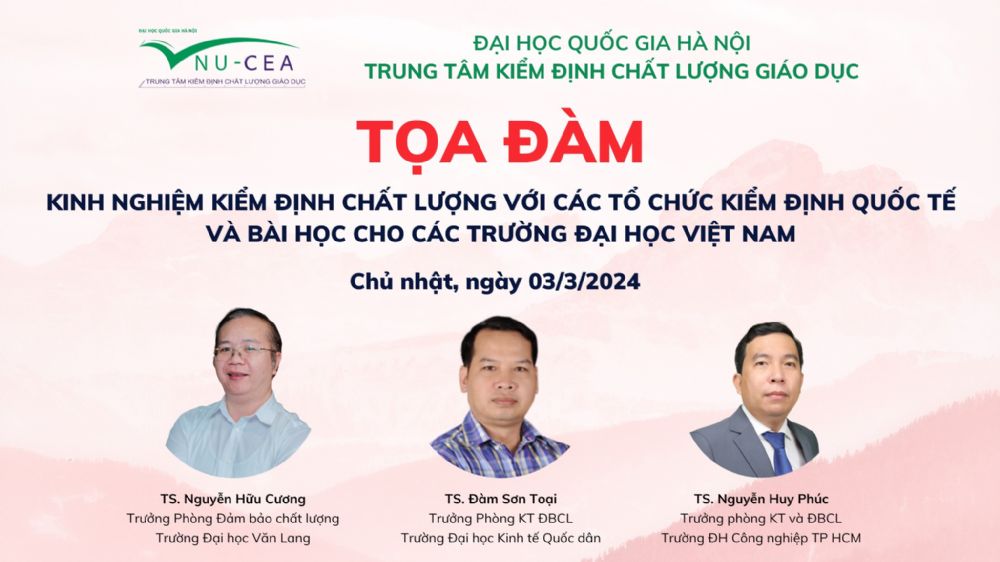 Thông báo tổ chức Tọa đàm Bồi dưỡng nghiệp vụ Kiểm định viên giáo dục đại học và cao đẳng sư phạm